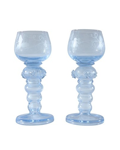 Pair of Roemer Style Goblets, Blue