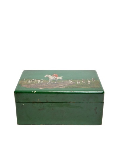 Vintage Hand-Painted and -Engraved Humidor