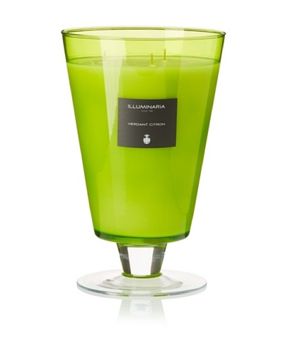 Illuminaria Wax Filled Vase Candle Jar, Green Verdant Citron, 55 Oz.