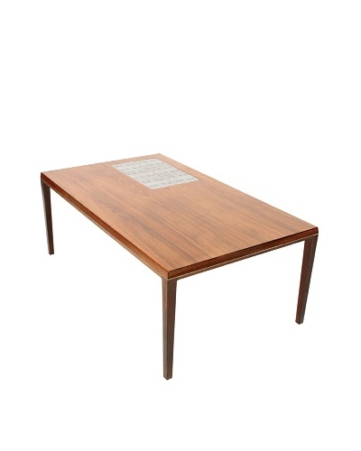 Mid-Century Modern Coffee Table, Brown/Blue