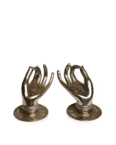 Mudra Buddha Hand with Fingers Touching, Silver