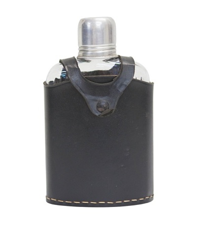 Glass Flask with Cap & Leather Holder