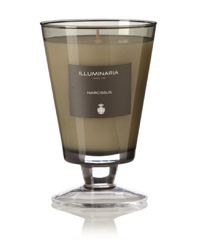 Illuminaria Wax Filled Vase Candle Jar, Smoke Gray Narcissus, 8 Oz.