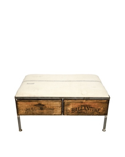 Phillip Two-Drawer Repurposed Crate Storage Bench