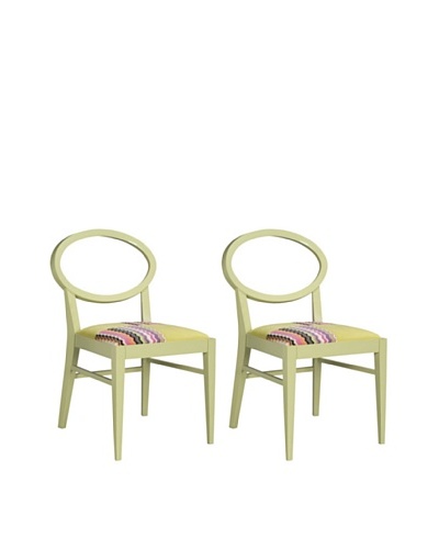 Set of 2 Dining chair Armless, Light Green