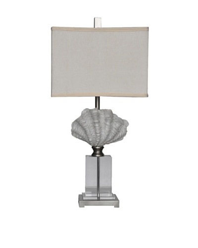 Crystal Beach Table Lamp, White Shell/Crystal
