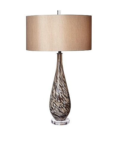 Mocha Swirl Art Glass Table Lamp
