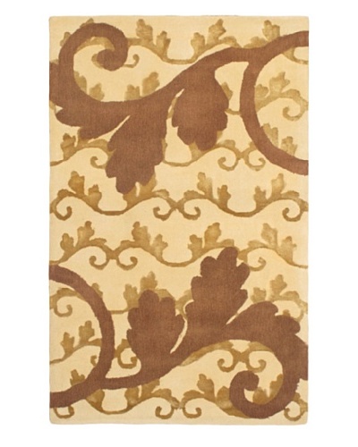 Handmade Elegance Rug, Brown/Light Yellow, 3' 4 x 5' 5