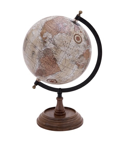 Globe with Metal and Wooden Details