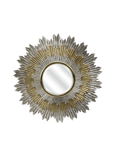 Weaver Handcarved Mirror, Silver/Gold