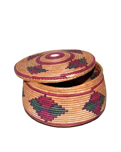 Hand Woven Sewing Basket with Lid