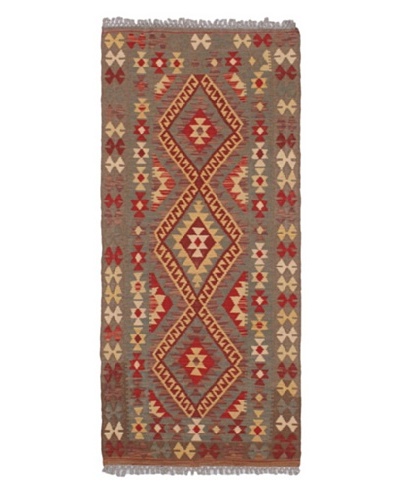 Hand woven Anatolian Kilim Traditional Runner Wool Kilim, Brown, 2' 7 x 5' 11 Runner
