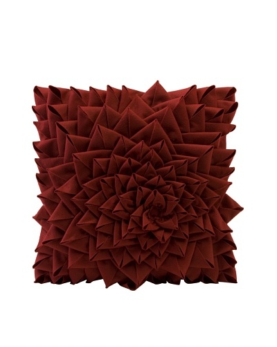 Fontella Hand-Sewn Felt Rose Pillow, Red