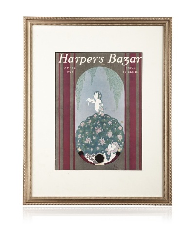 Original Harper's Bazaar cover dated 1921. by Erte. 16X20 framed