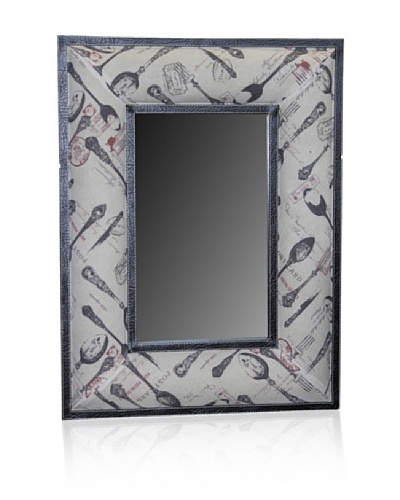 Mirror with Clothed Border [Beige/Brown]
