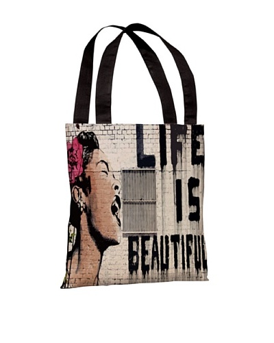 Banksy Life is Beautiful Tote Bag