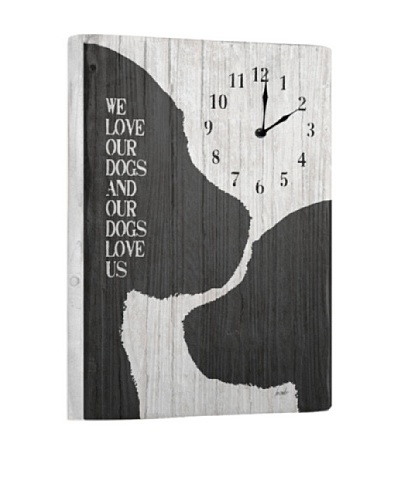 We love our dogs Reclaimed Wood Clock