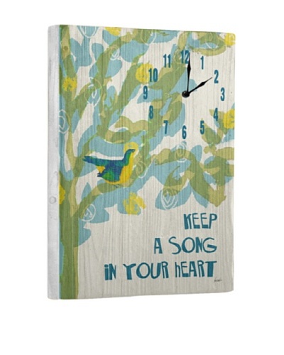 Keep A Song In Your Heart Reclaimed Wood Clock