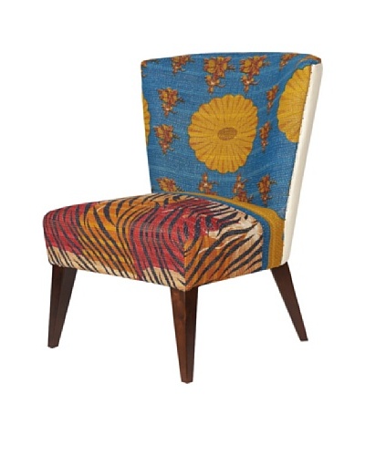 Kantha Arm Chair, Blue Multi