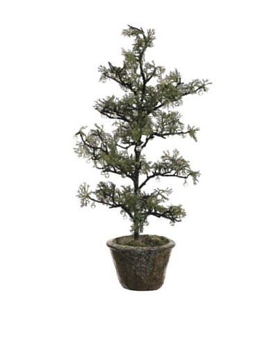27 Iced Pine Tree In Cement Pot