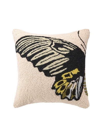 Hook Pillow, Yellow Butterfly, 18 x 18