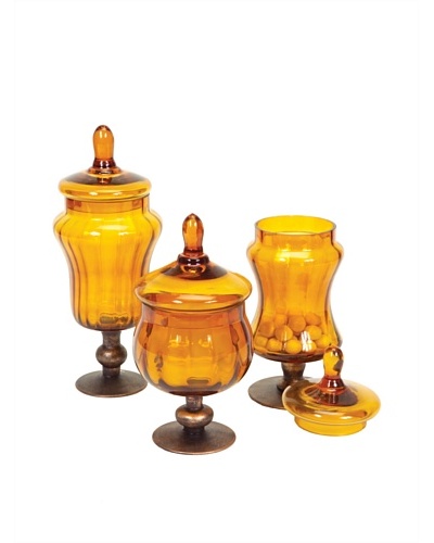 Melrose Set of 3 Canisters, Amber