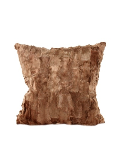 Upcycled Cowhide Pillow, Brown, 18 x 18