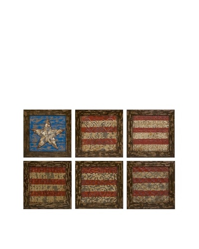 Set of 6 Glory American Flag Wall Decor