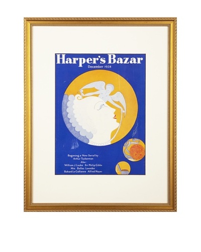 Original Harper's bazaar cover dated 1928. by Erte. 16X20 framed