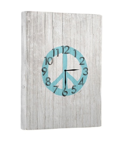 Peace Symbol Reclaimed Wood Clock