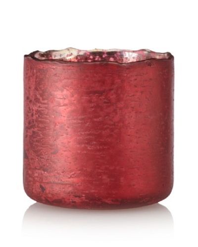 Antique Foil Finish Uneven Rim Glass Votive, Red