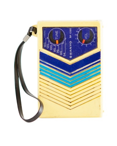 Vintage Sanyo Radio, Yellow/Blue