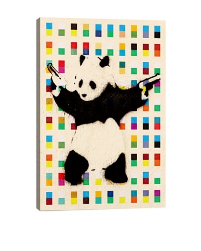 Banksy Panda with Guns Bright Dots