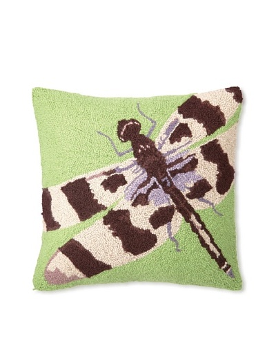 Hook Pillow, Green Dragonfly, 18 x 18