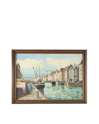 Along The Canal, 1950 Framed Artwork