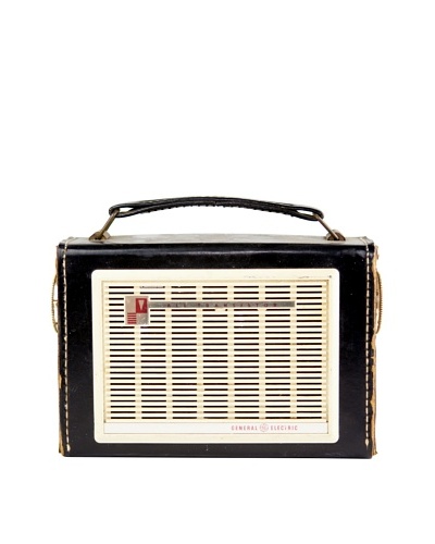 Vintage General Electric Radio, Black/Cream