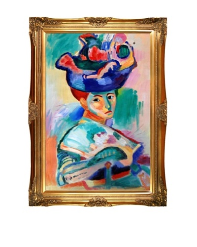 Woman with a Hat Framed Reproduction Oil Painting by Henri Matisse