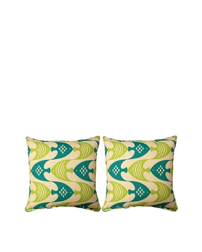 Ocean Current Set of 2 Corded 17 Pillows