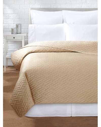 Sateen Quilted Coverlet, Mocha, Queen