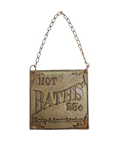 Vintage Circa 1940's Hanging 'Hot Bath' Sign
