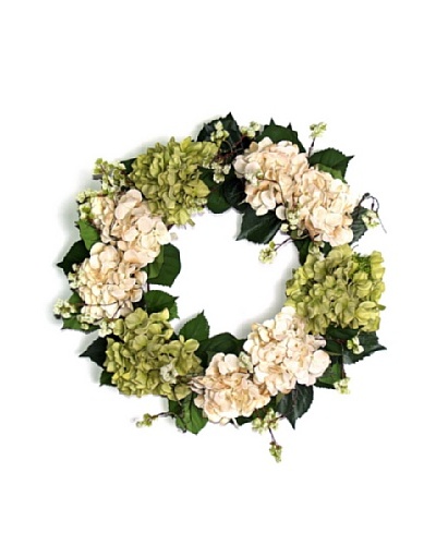 Hydrangea Wreath [Creme/Green]