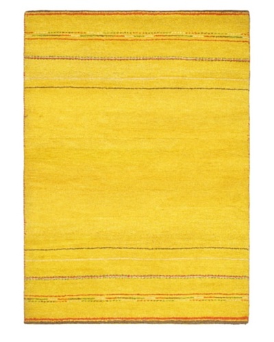 Hand-Knotted Gabbeh Modern Rug, Gold, 4' 1 x 5' 9