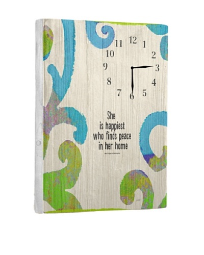 She Is Happiest Reclaimed Wood Clock
