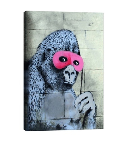 Banksy Gorilla Mask Pink Ape Monkey Canvas Print