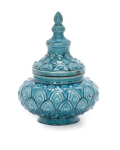 Turquoise Ceramic Lidded Jar