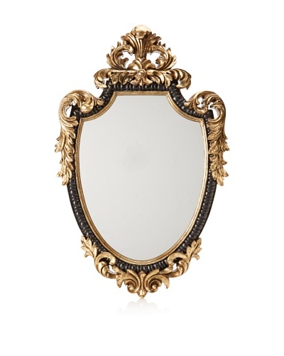 Baroque-Style Mirror, Black/Gold