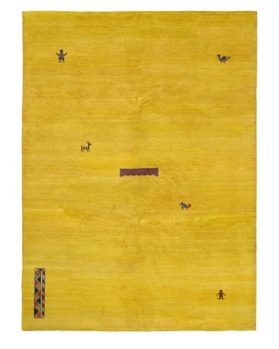 Hand-Knotted Indian Gabbeh Wool Rug, Yellow, 8' 3 x 11' 4