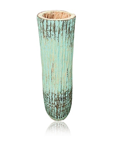 Large Palm Tree Vase, Turquoise