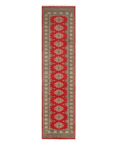 Hand-knotted Peshawar Bokhara Traditional Runner Wool Rug, Red, 2' 6 x 10' Runner
