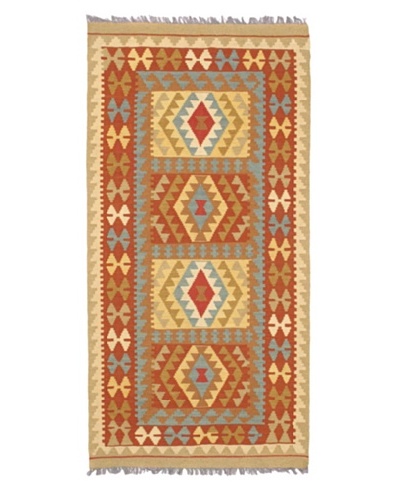 Hand Woven Izmir Kilim Dark Wool Kilim, Dark Copper, 3' 5 x 6' 11